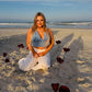 Blanco denim halter tank top