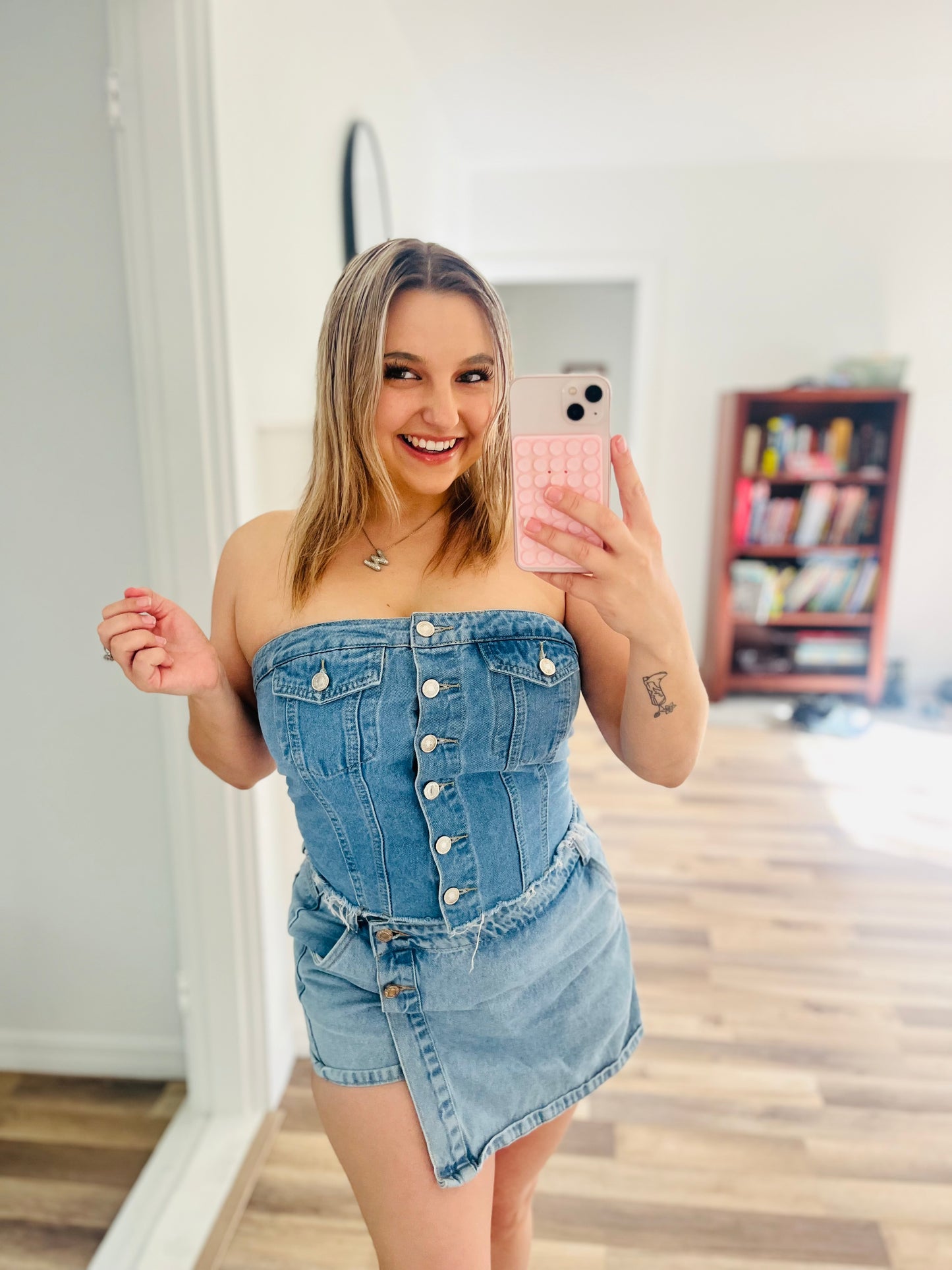 Denim tube top