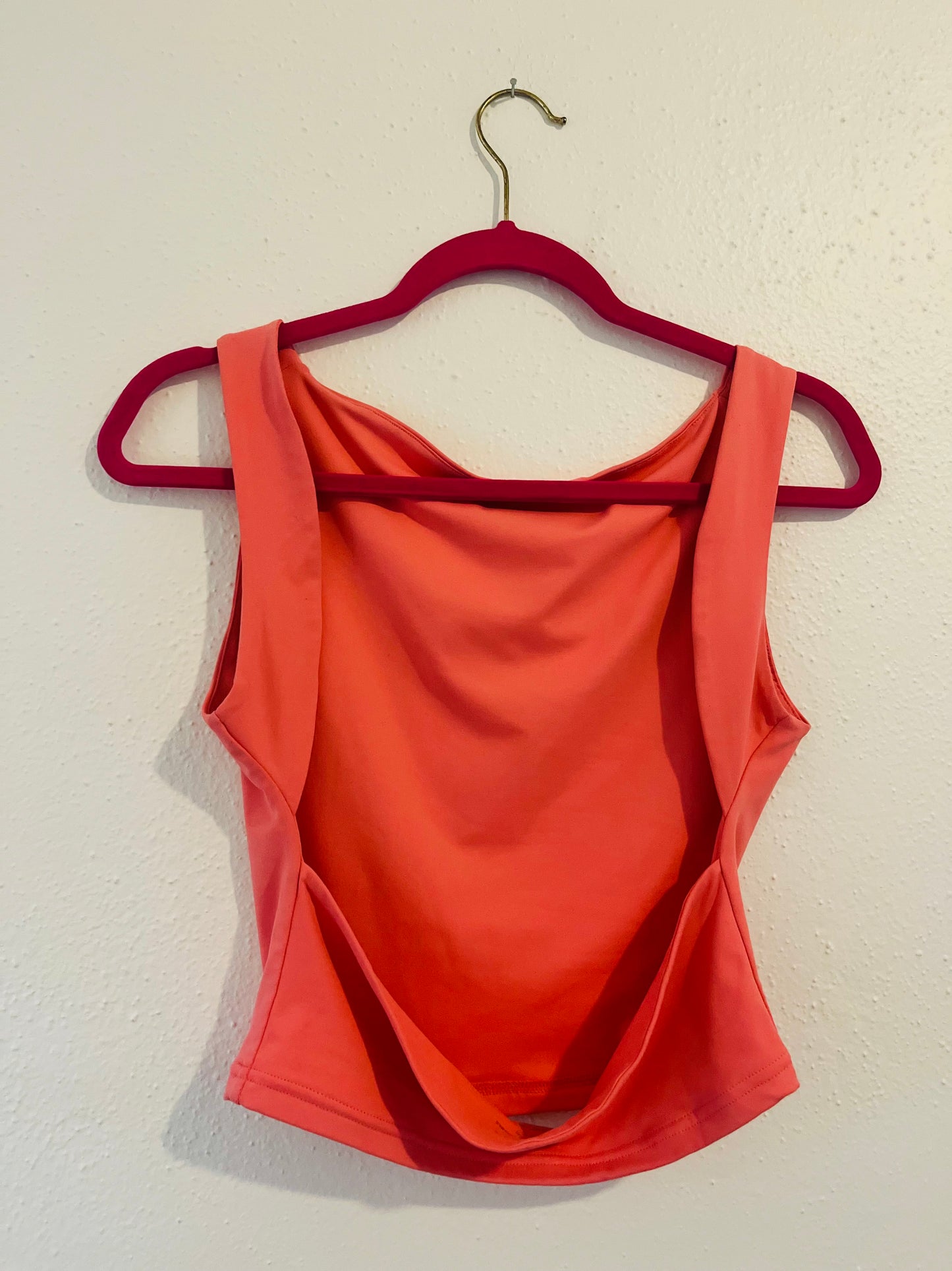 Pink backless tank top