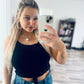 Arie black tank top