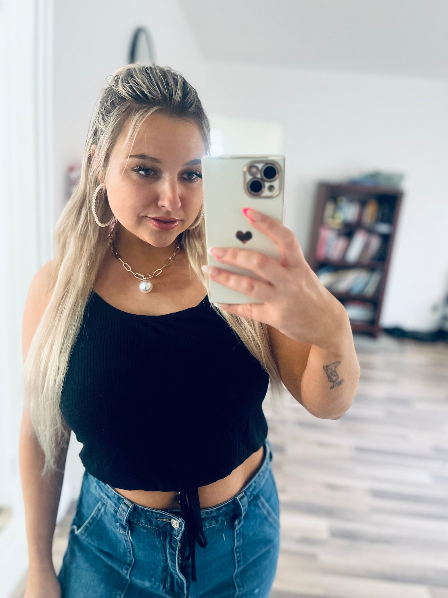 Arie black tank top