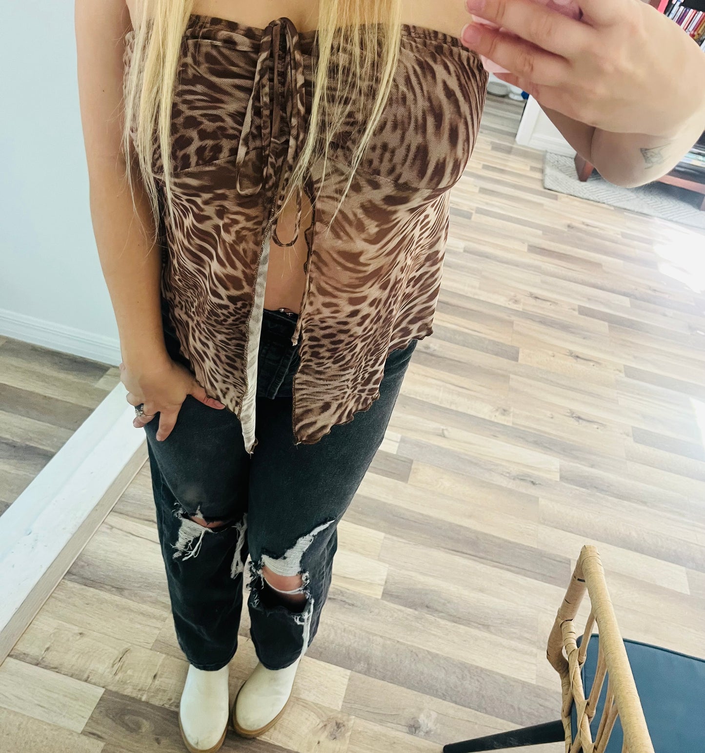 Cheetah print tube top