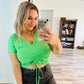 Zara green crop top
