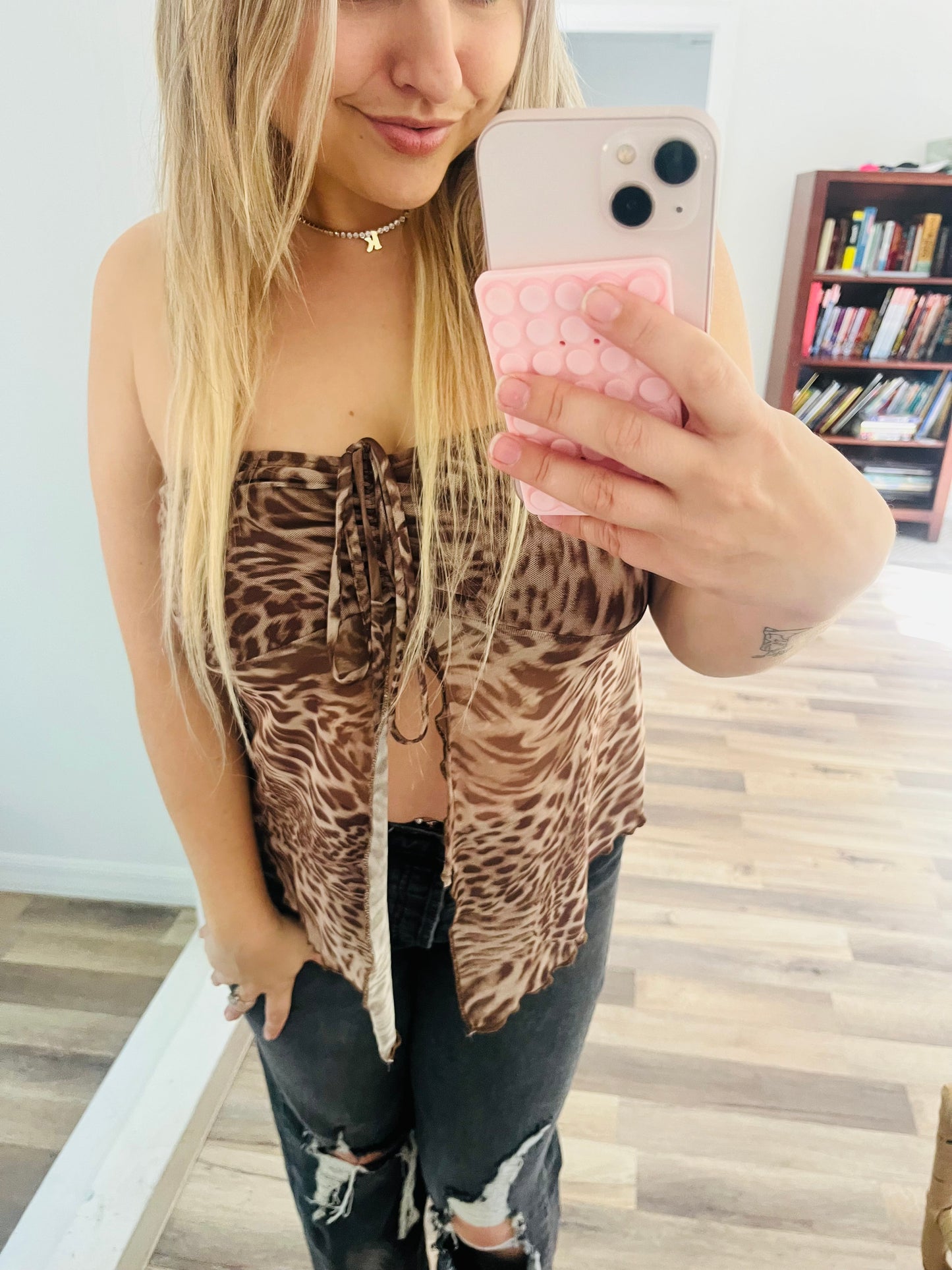 Cheetah print tube top
