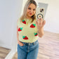 Strawberry print sweater vest