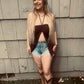 J for justify brown halter top