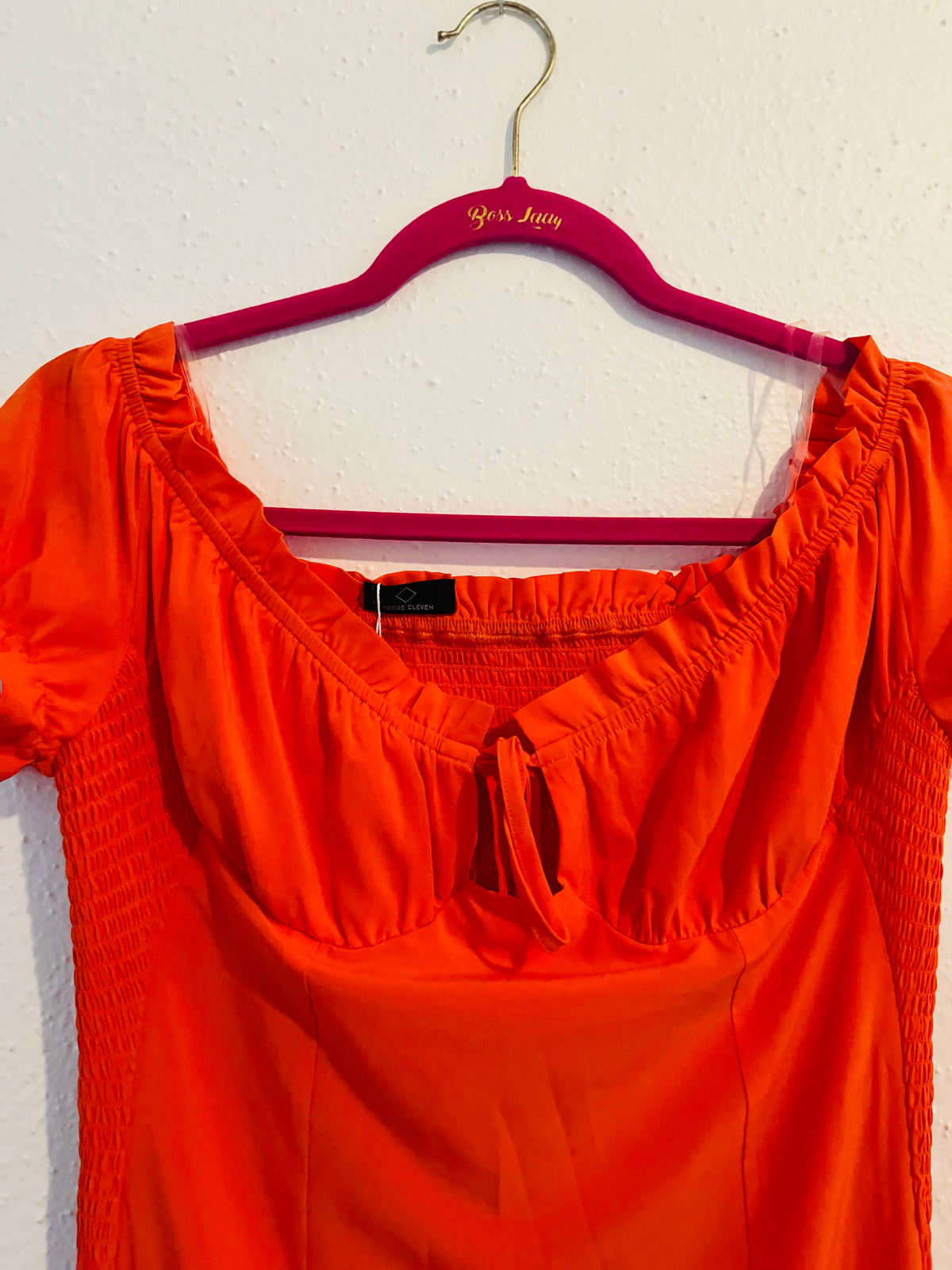 Orange Off-Shoulder Dress