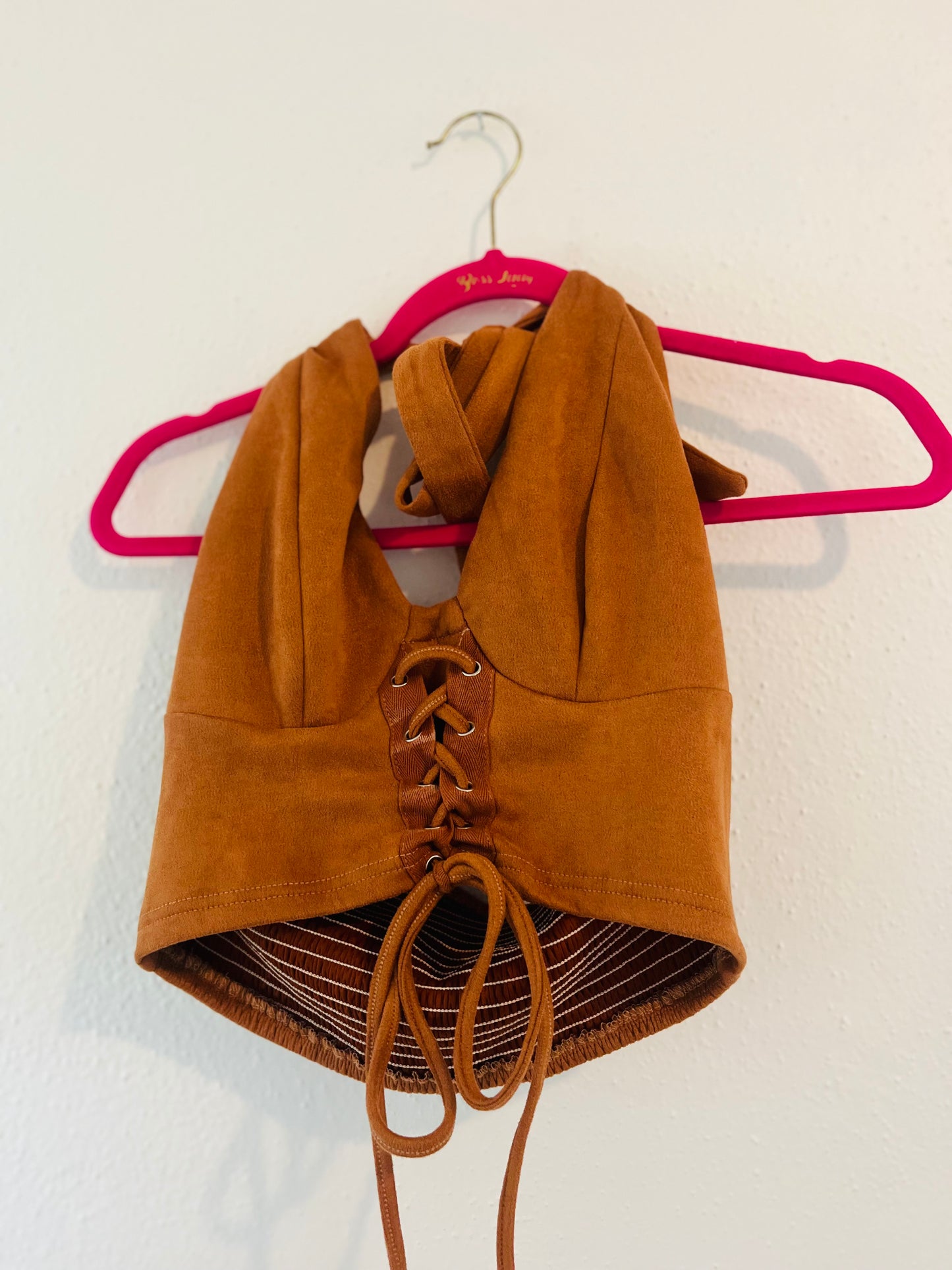 Suede halter top