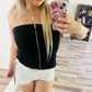 Denim zipper crop top