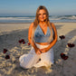 Blanco denim halter tank top
