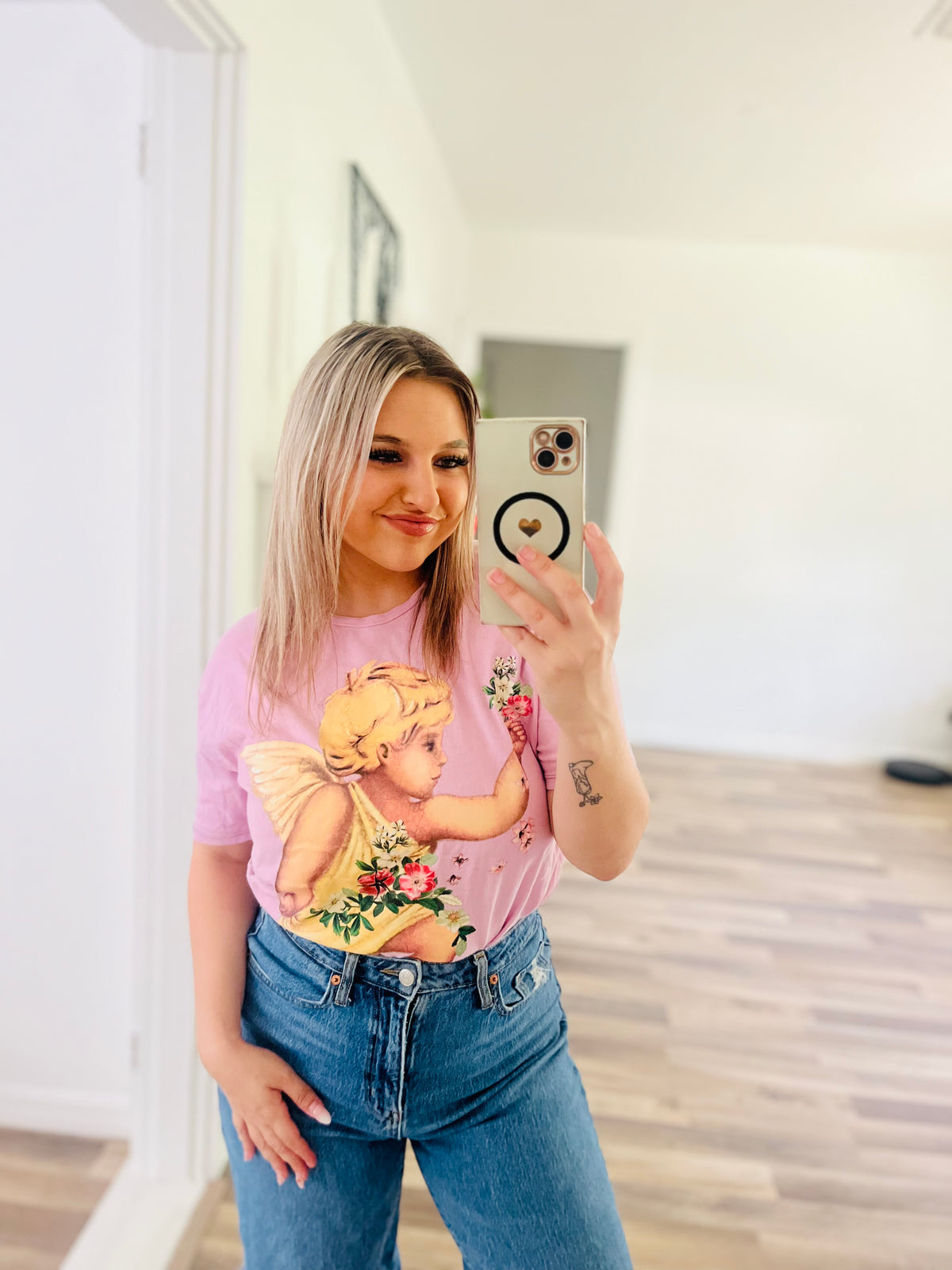 Zara graphic angel tee