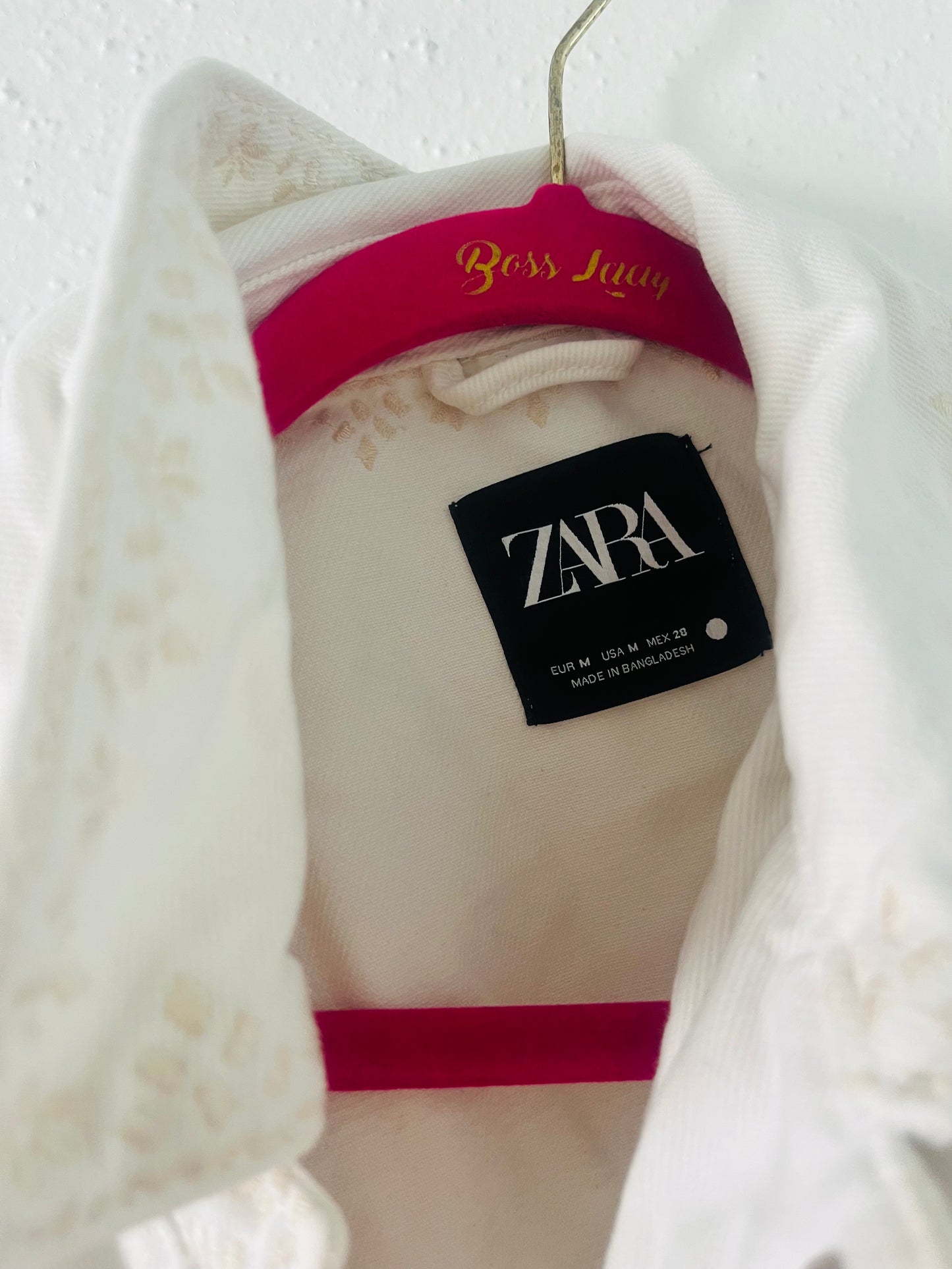 Zara white denim jacket