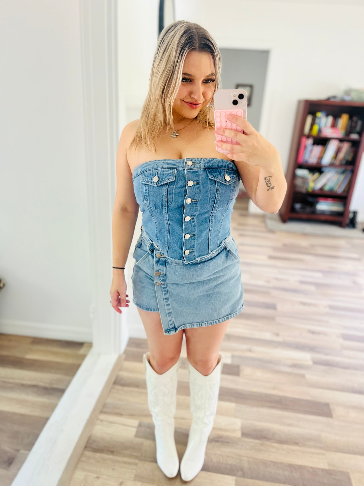 Denim tube top