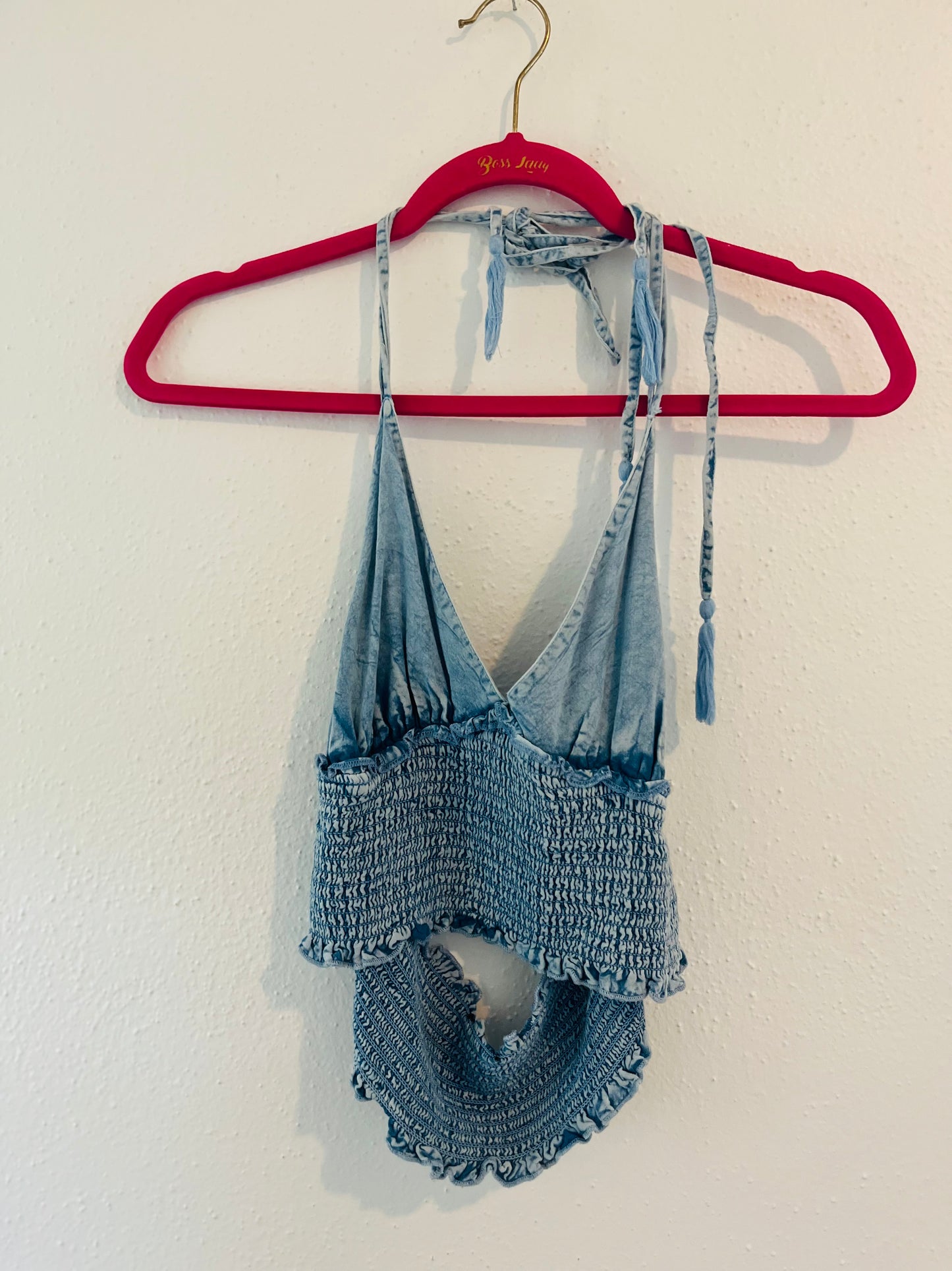 Denim halter top