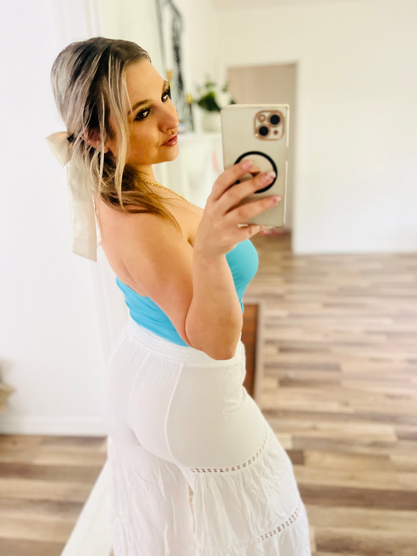 Shein blue tube top