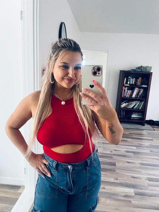 Colsie red body suit