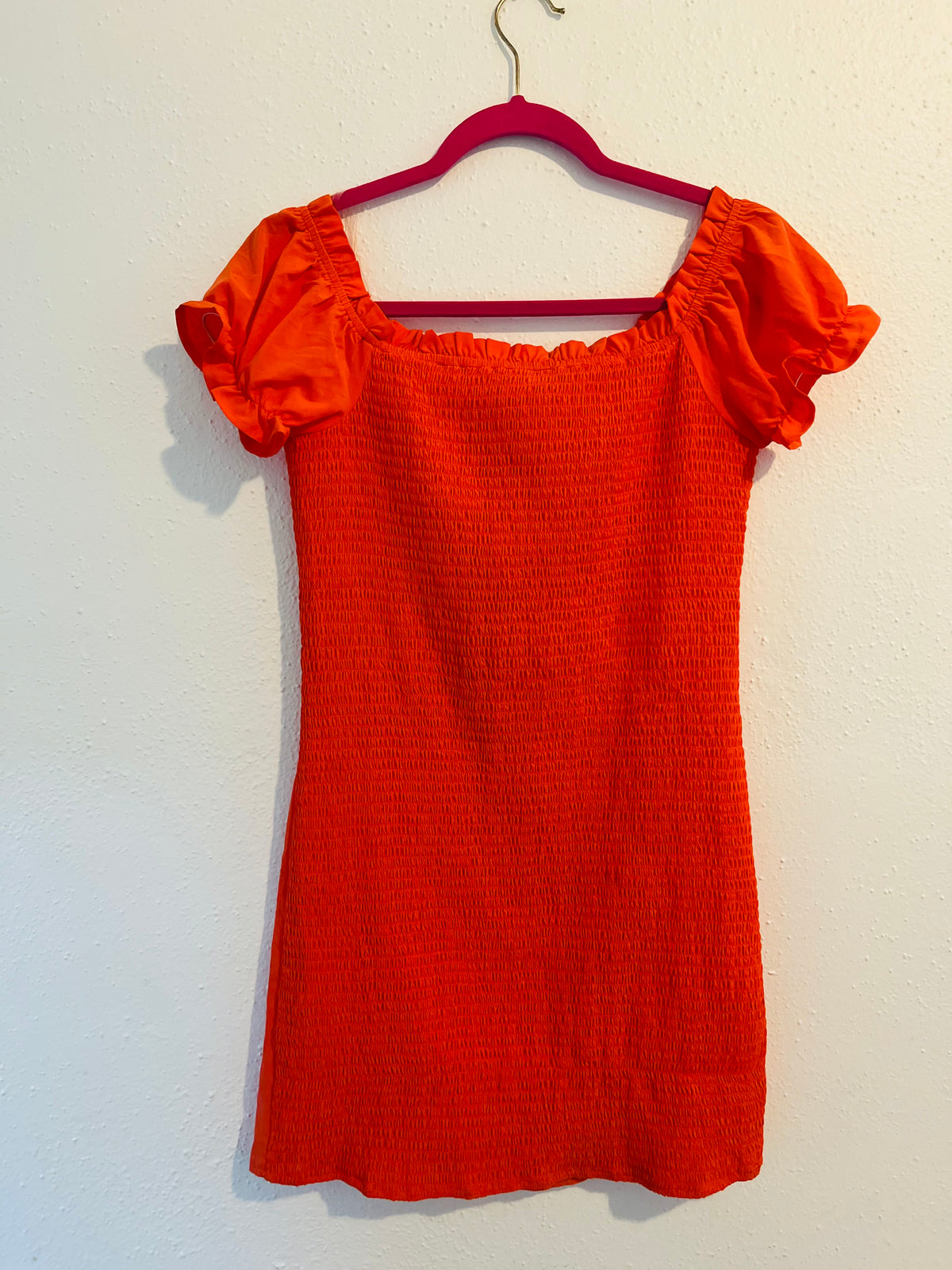 Orange Off-Shoulder Dress