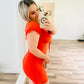 Orange Off-Shoulder Dress