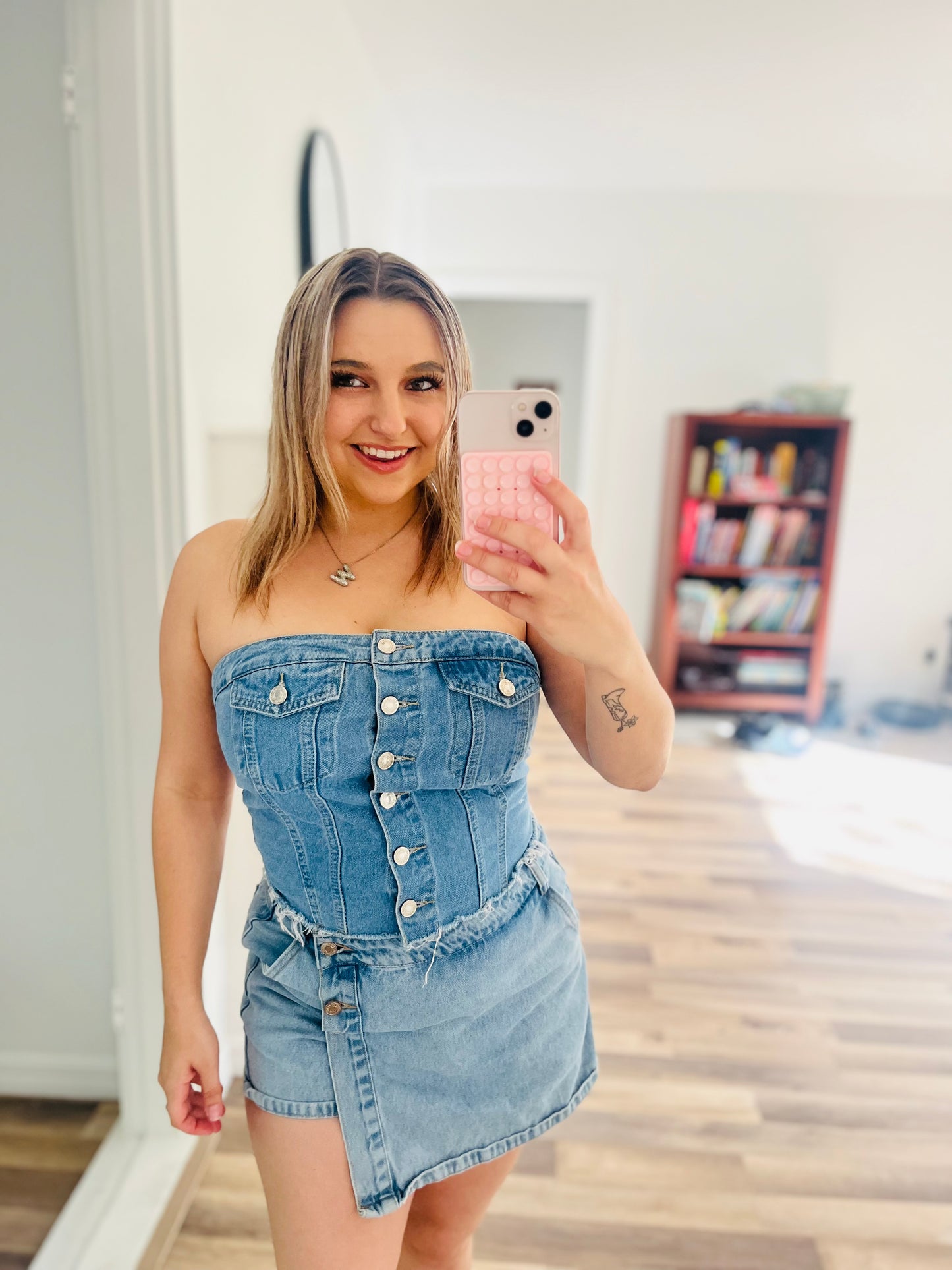 Denim tube top