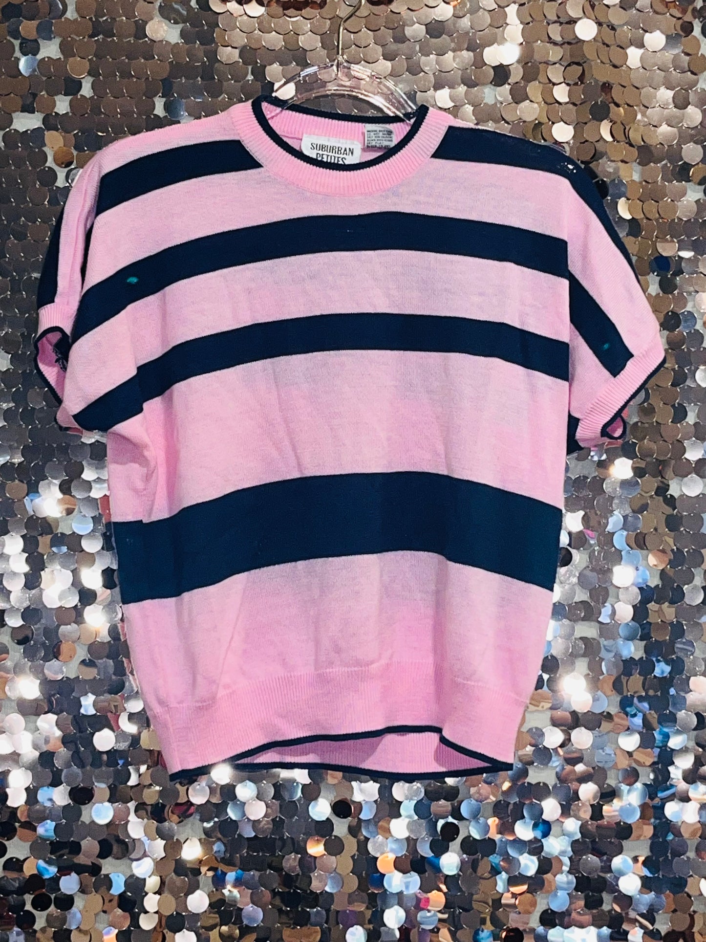 Sweater cropped short sleeve top