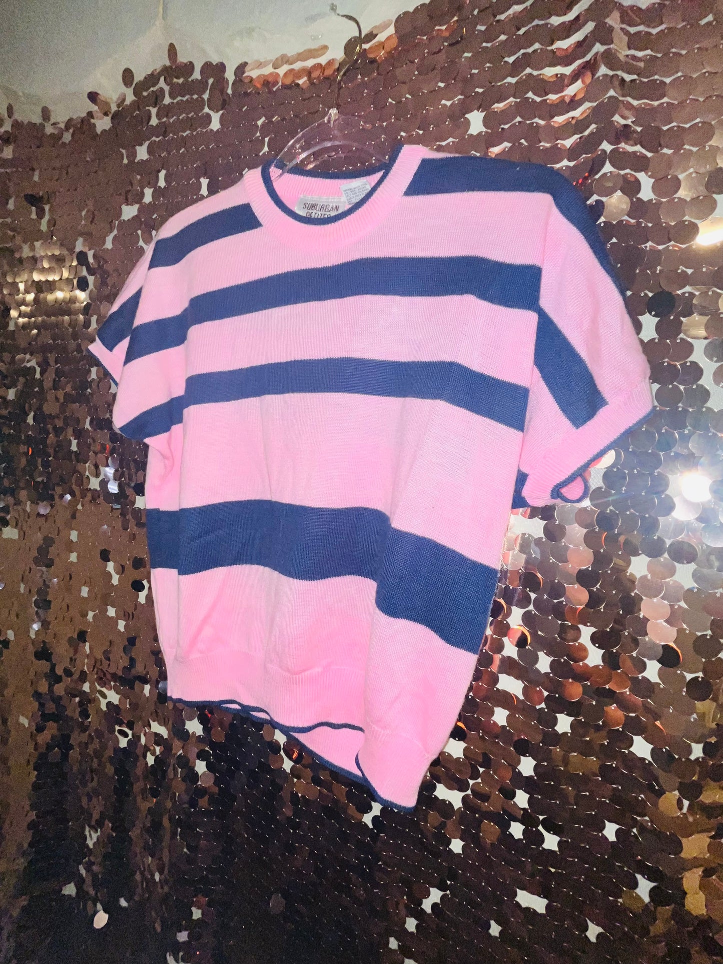 Sweater cropped short sleeve top