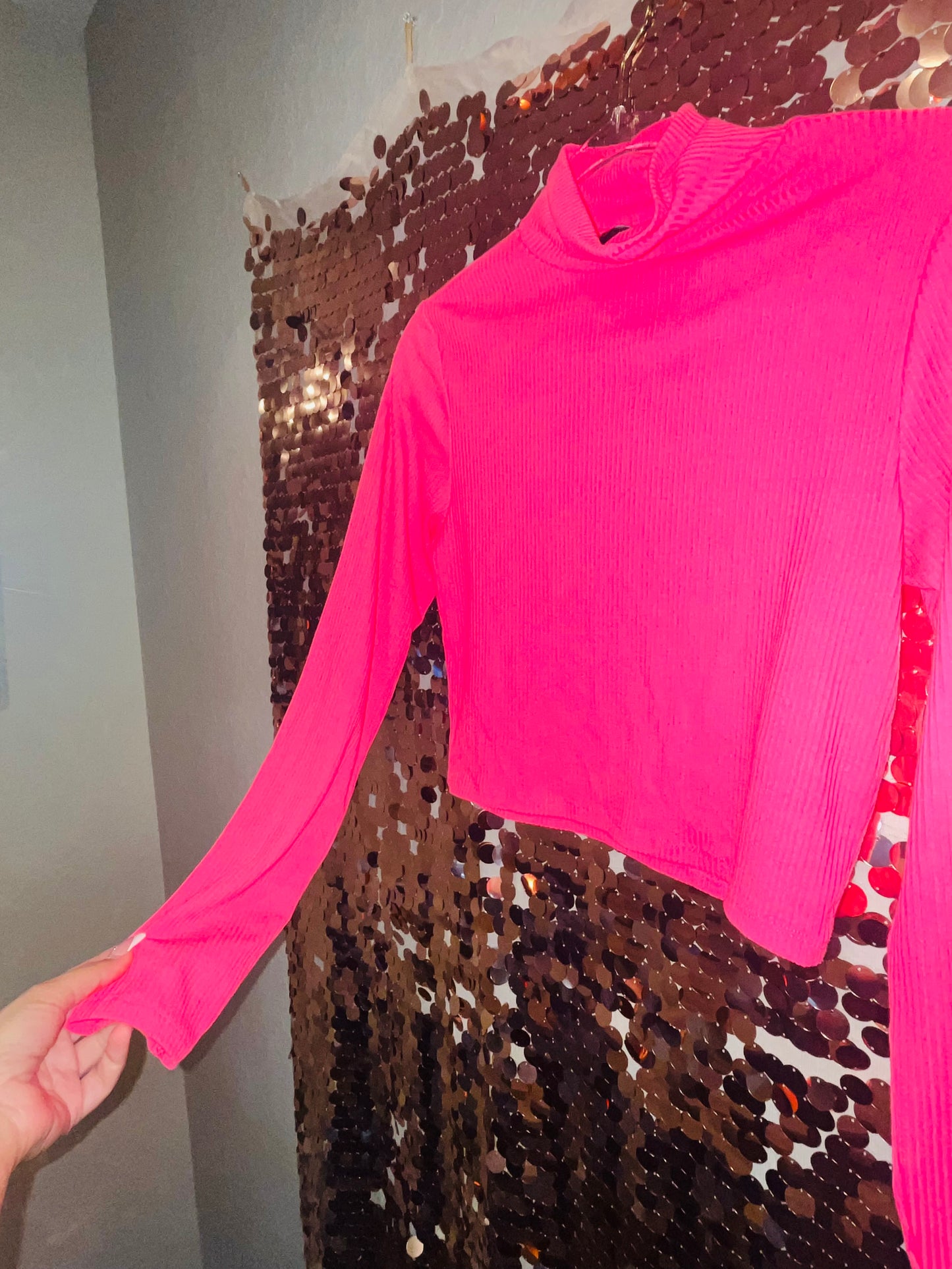 Divided pink crop top