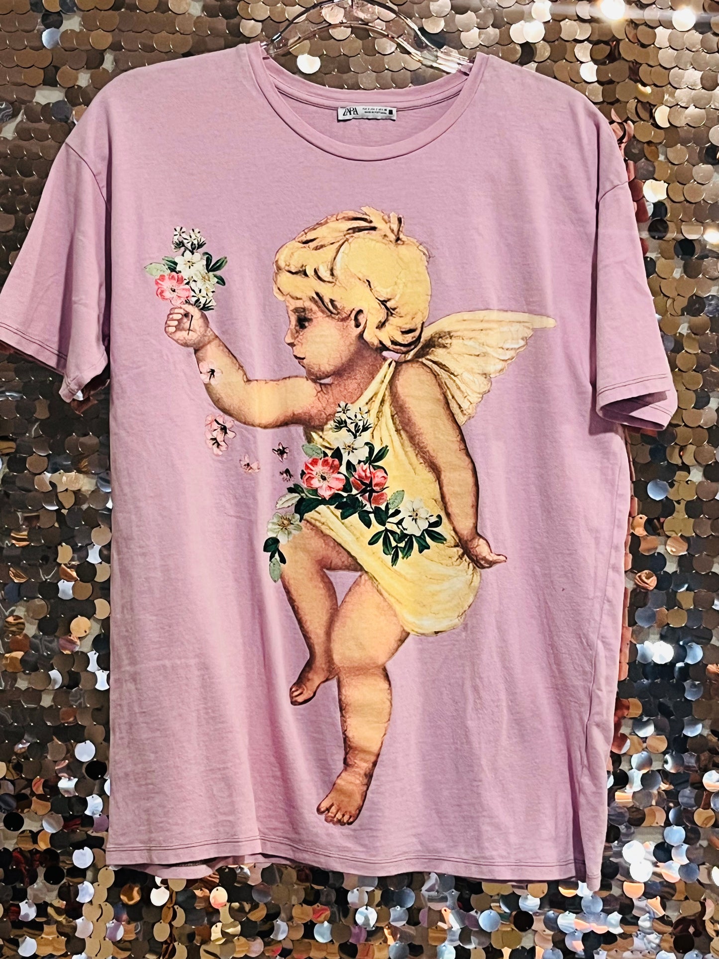 Zara graphic angel tee