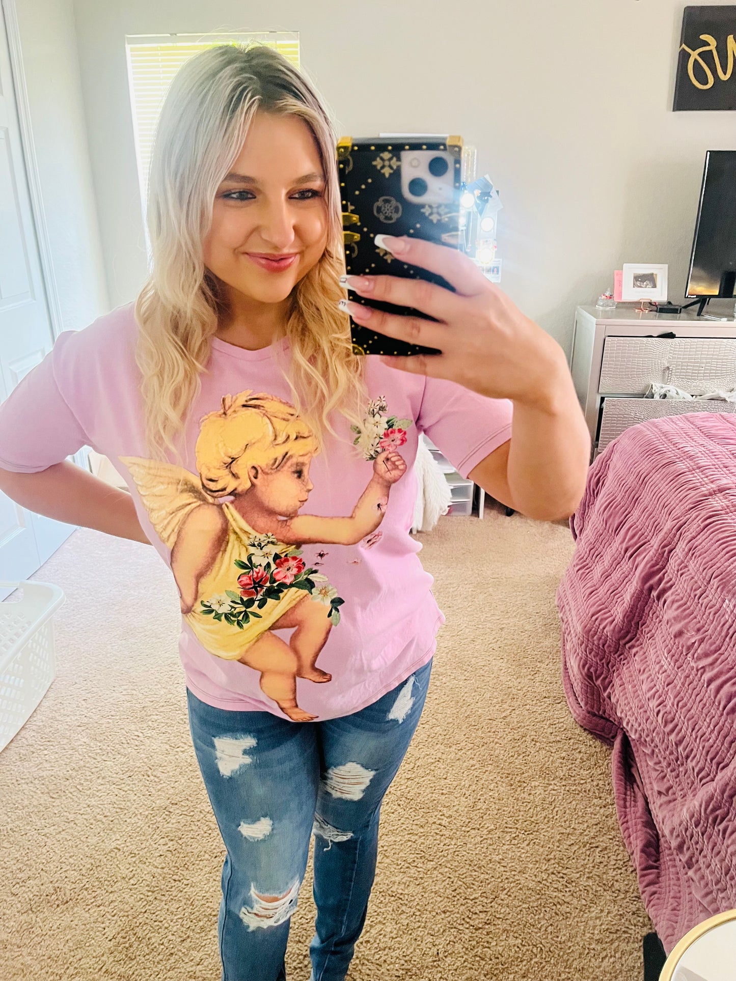 Zara graphic angel tee