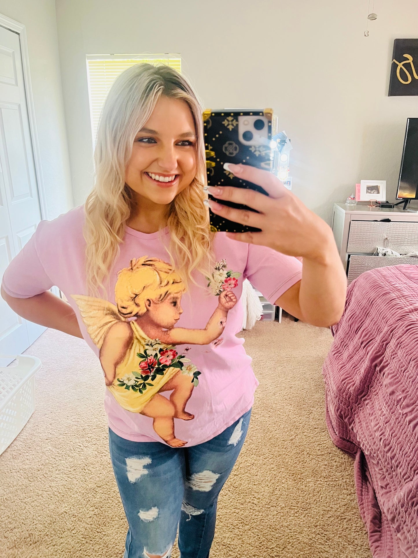 Zara graphic angel tee
