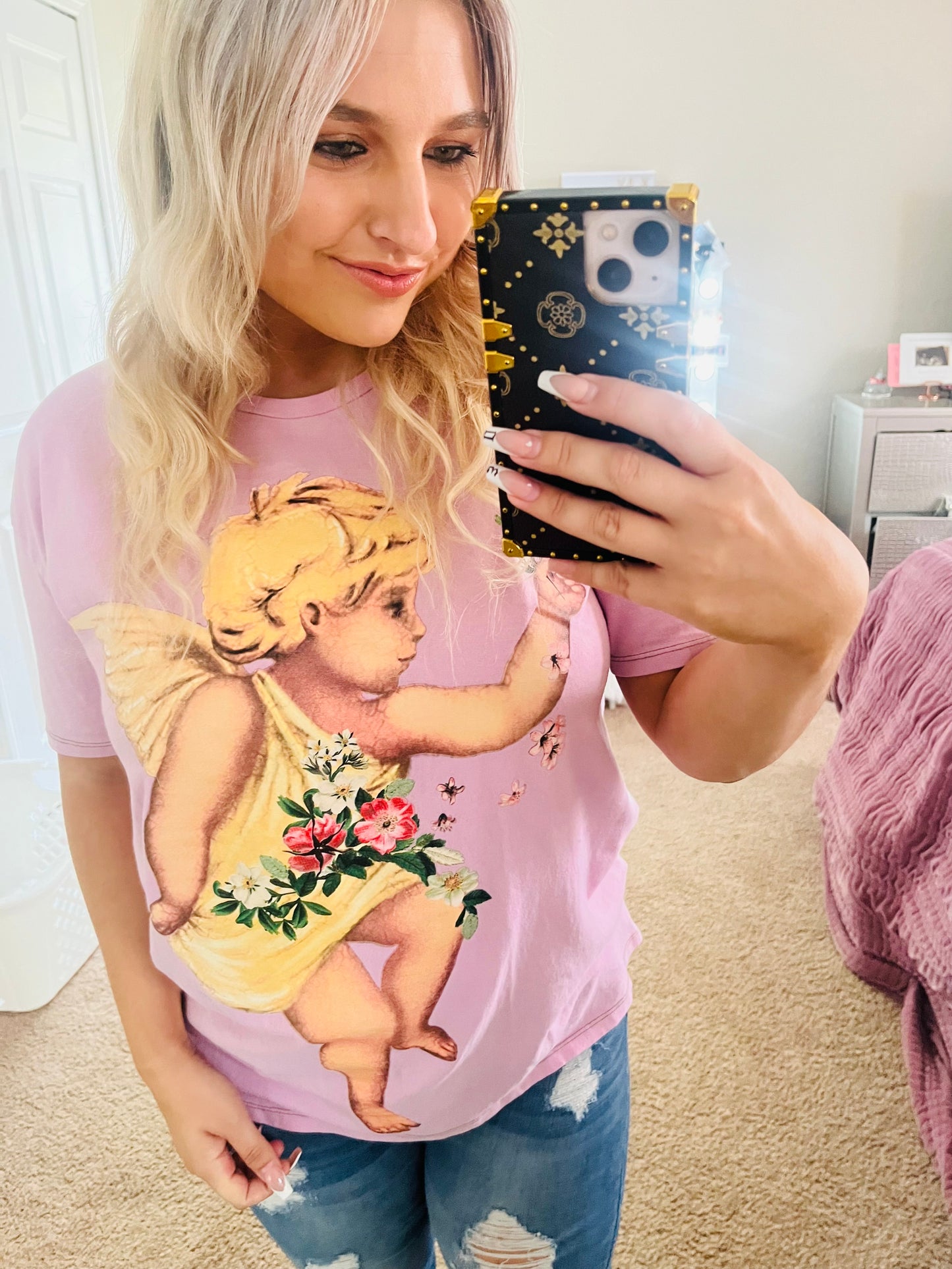 Zara graphic angel tee