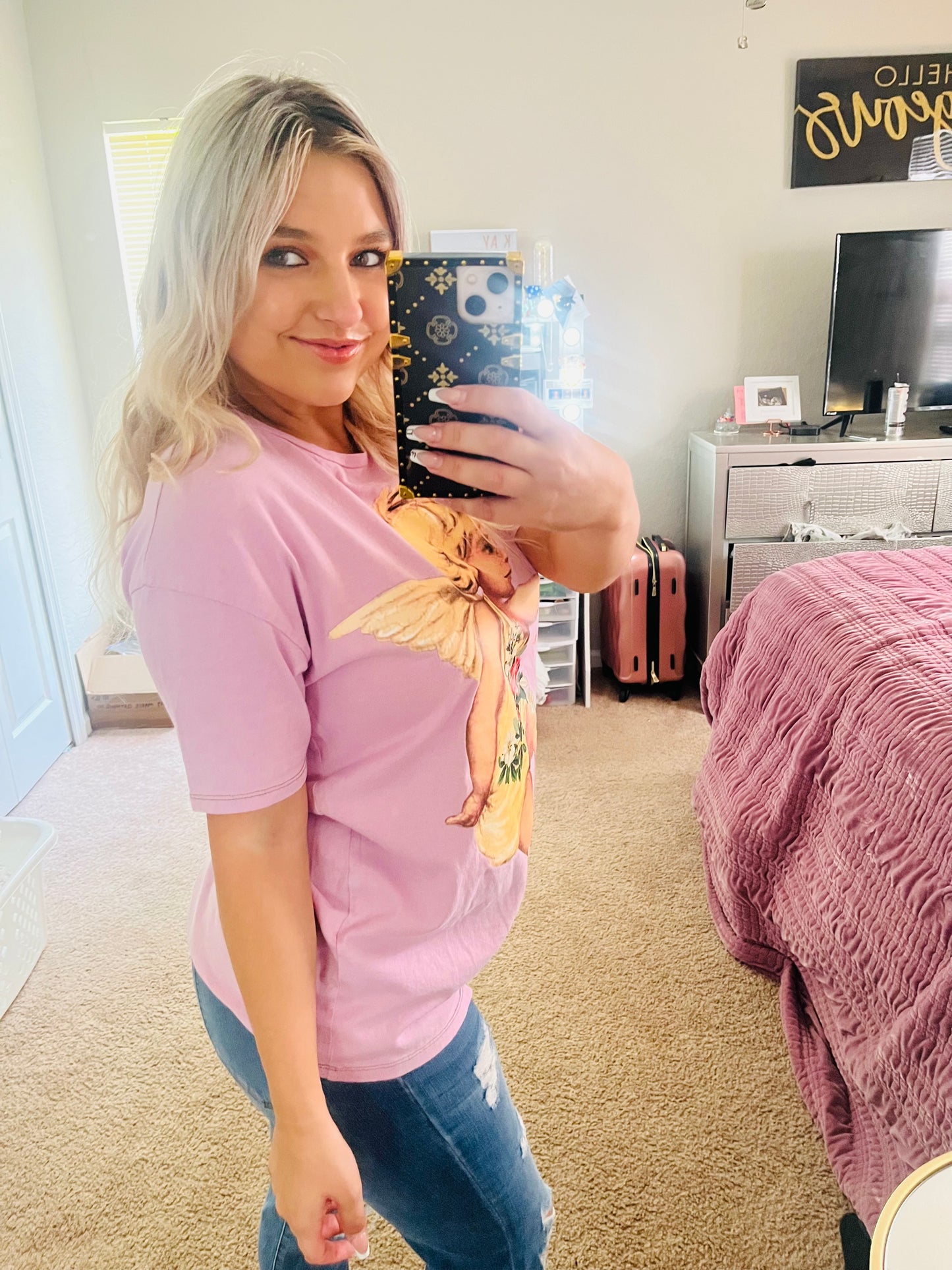Zara graphic angel tee