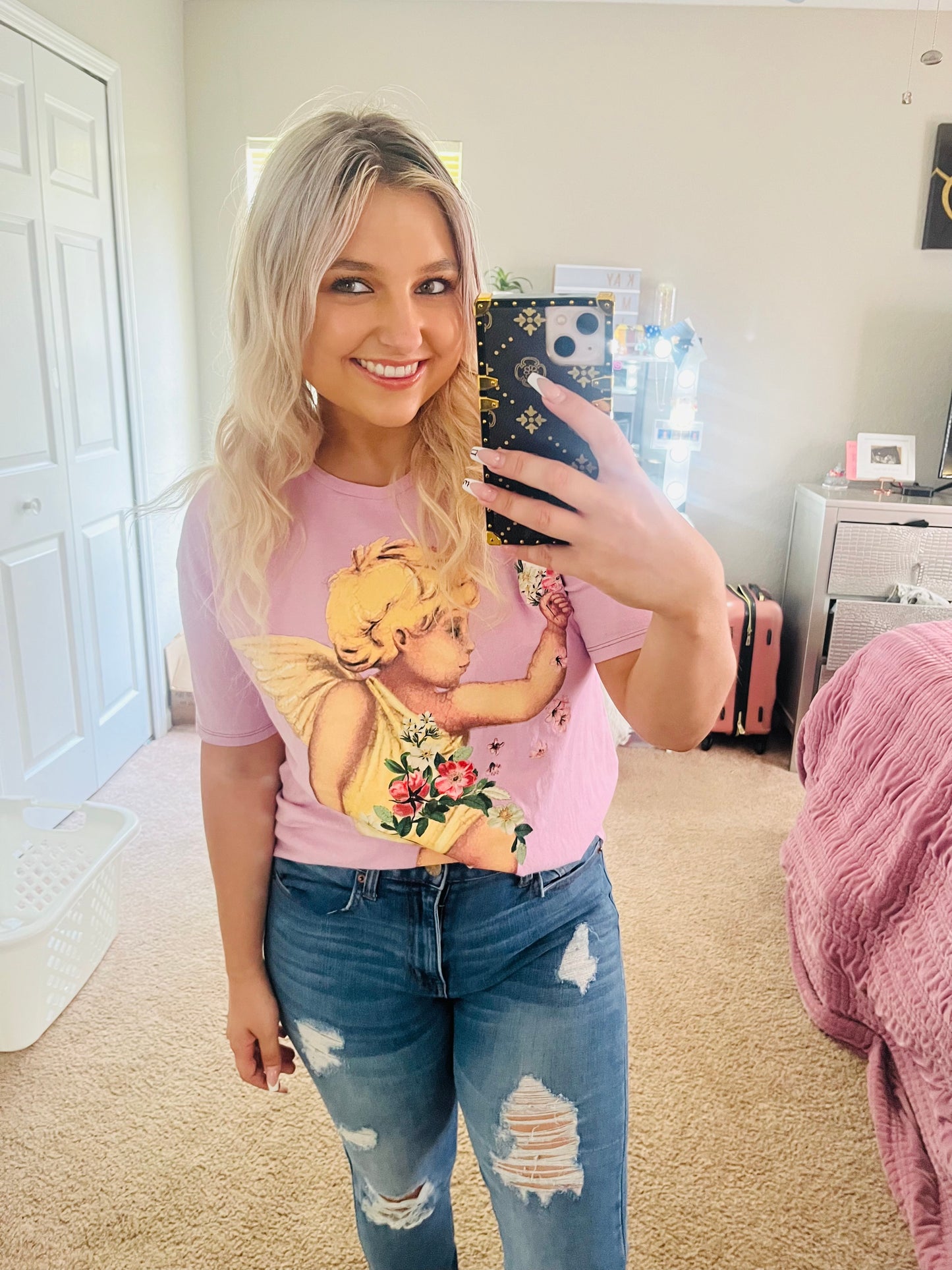Zara graphic angel tee