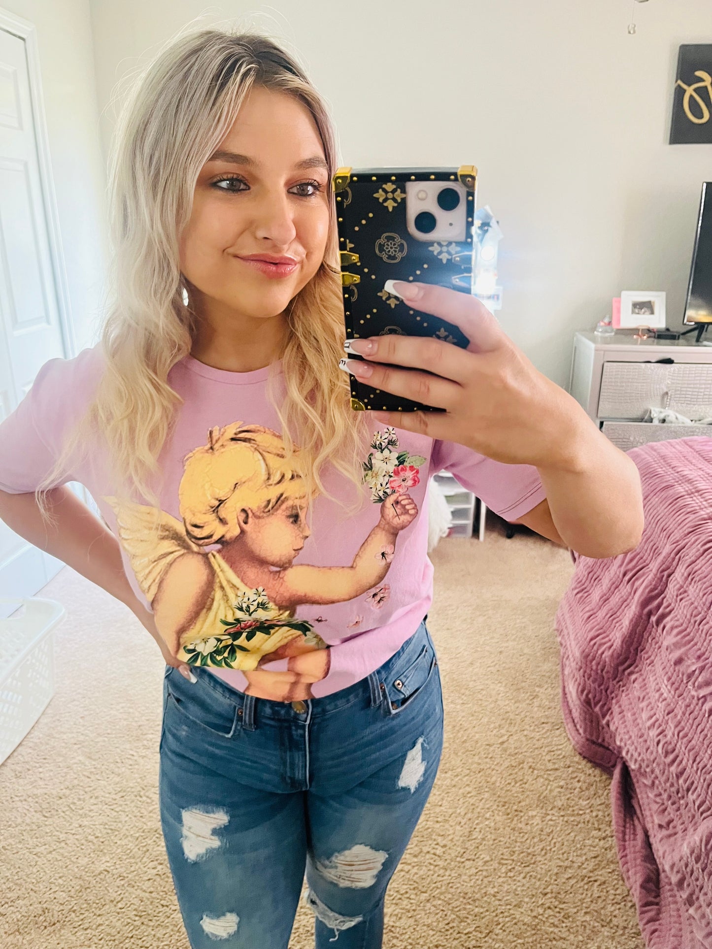 Zara graphic angel tee