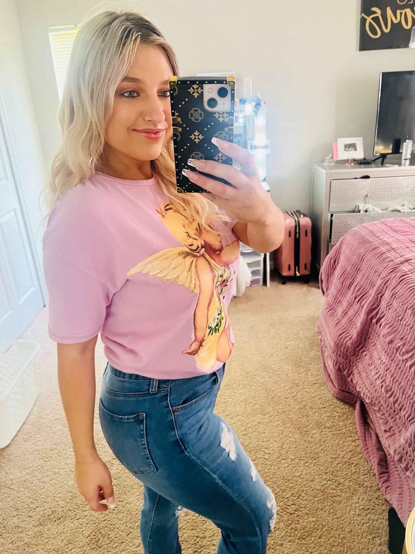 Zara graphic angel tee