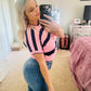 Sweater cropped short sleeve top