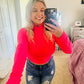 Divided pink crop top