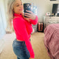 Divided pink crop top