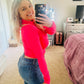 Divided pink crop top