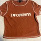 I love cowboys crop tee