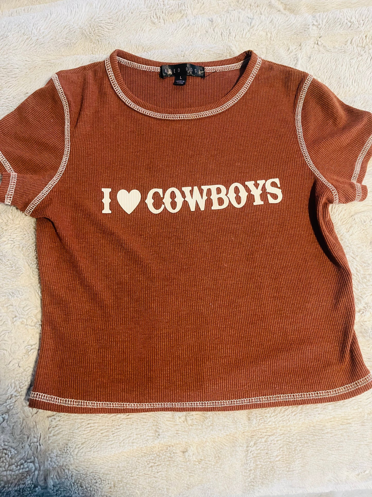 I love cowboys crop tee