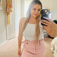 Pink sequin skirt