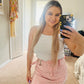 Pink sequin skirt