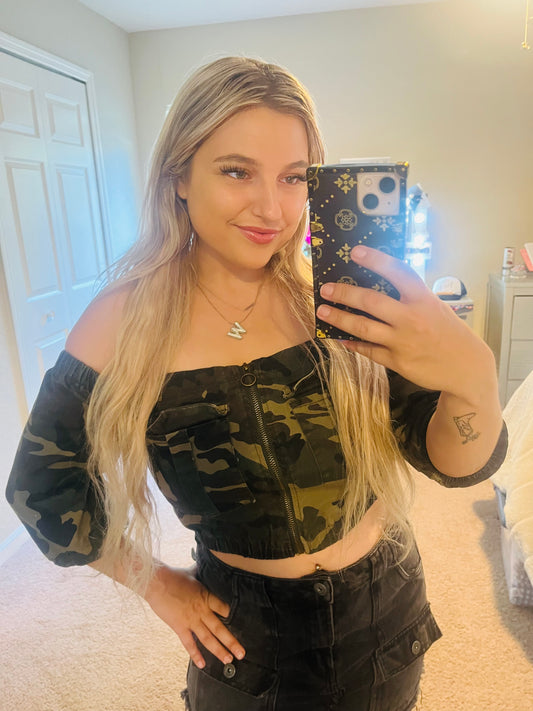 Army crop top