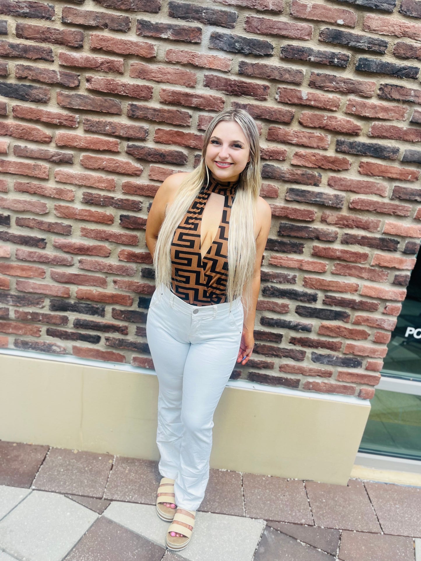 Kayla’s halter bodysuit
