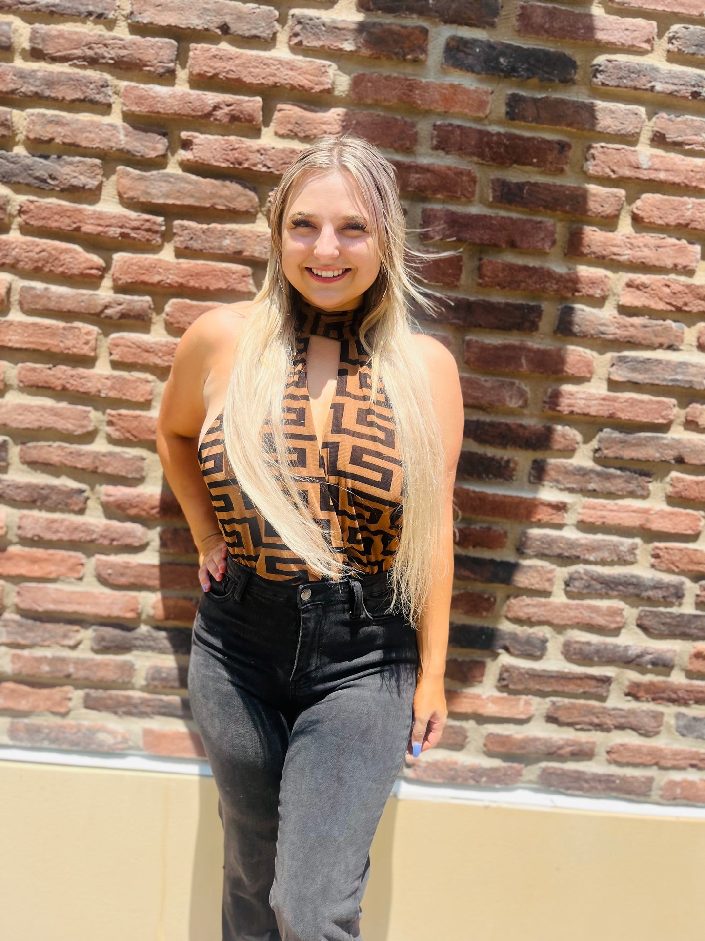 Kayla’s halter bodysuit