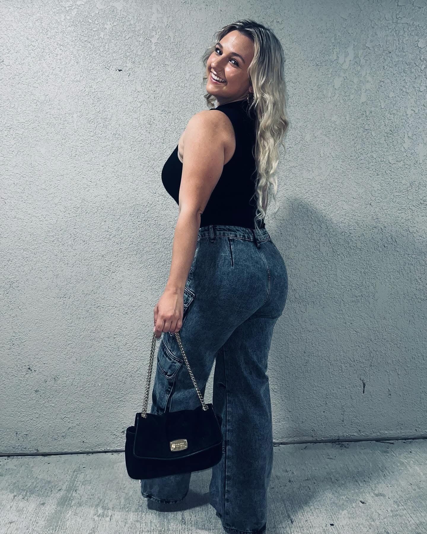 Black cargo jeans