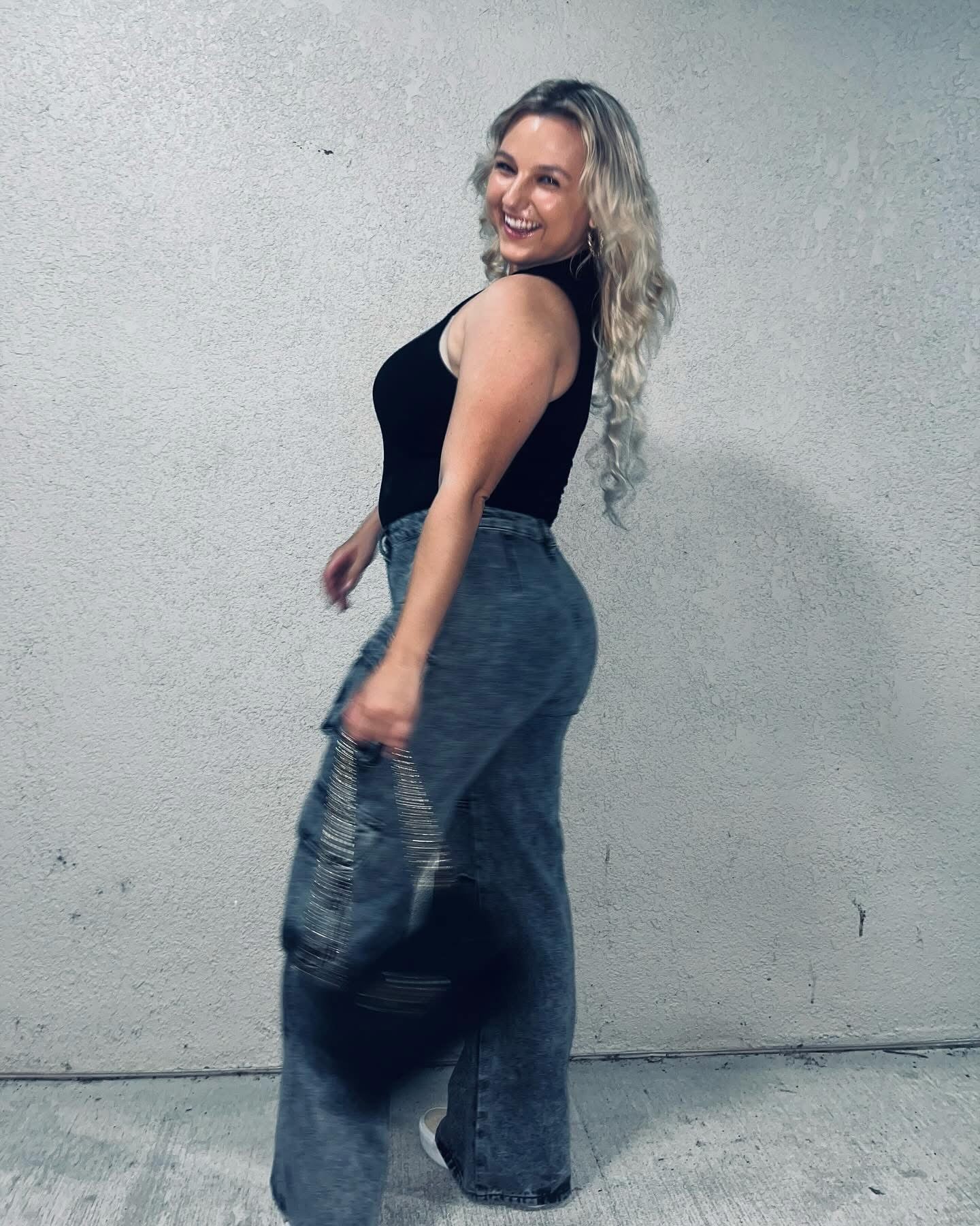 Black cargo jeans