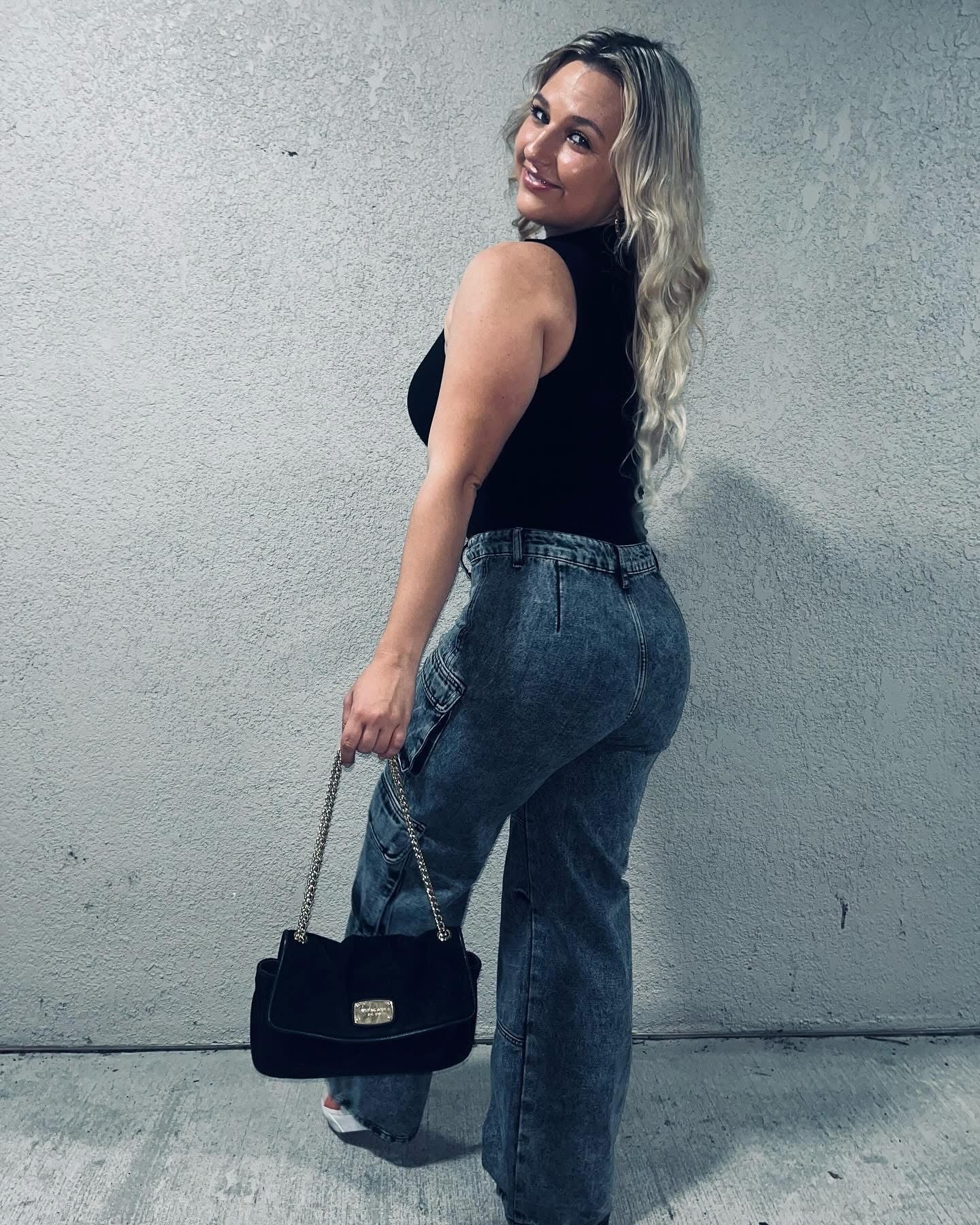 Black cargo jeans
