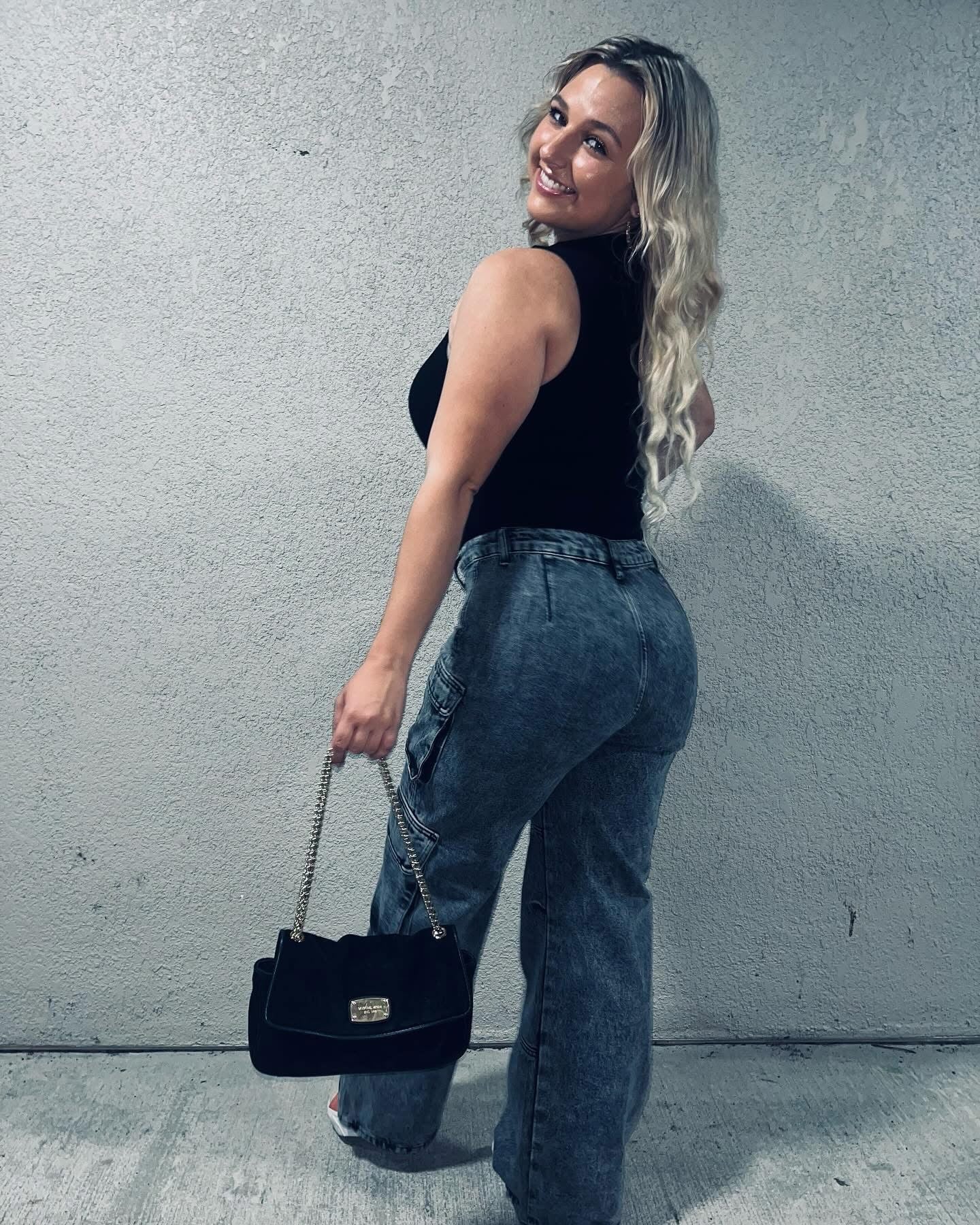 Black cargo jeans
