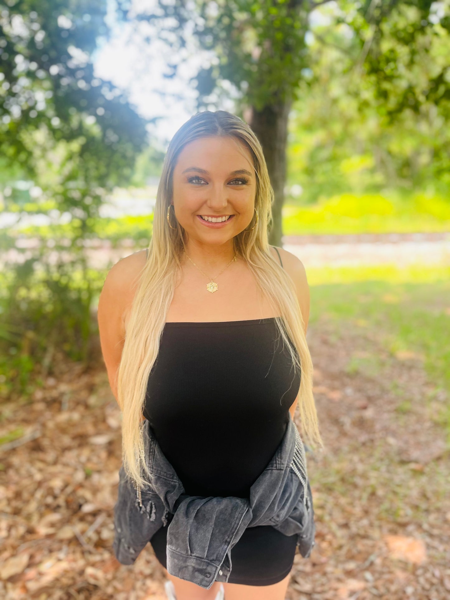 Kay’s sequin jean crop jacket